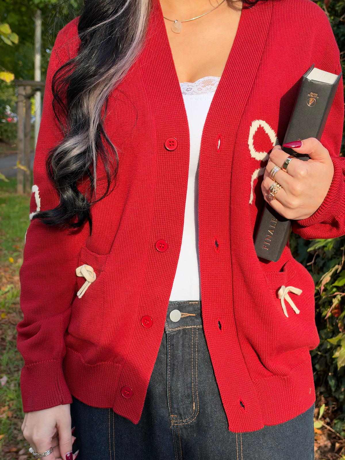 Cardigan red - Reading makes you hotter