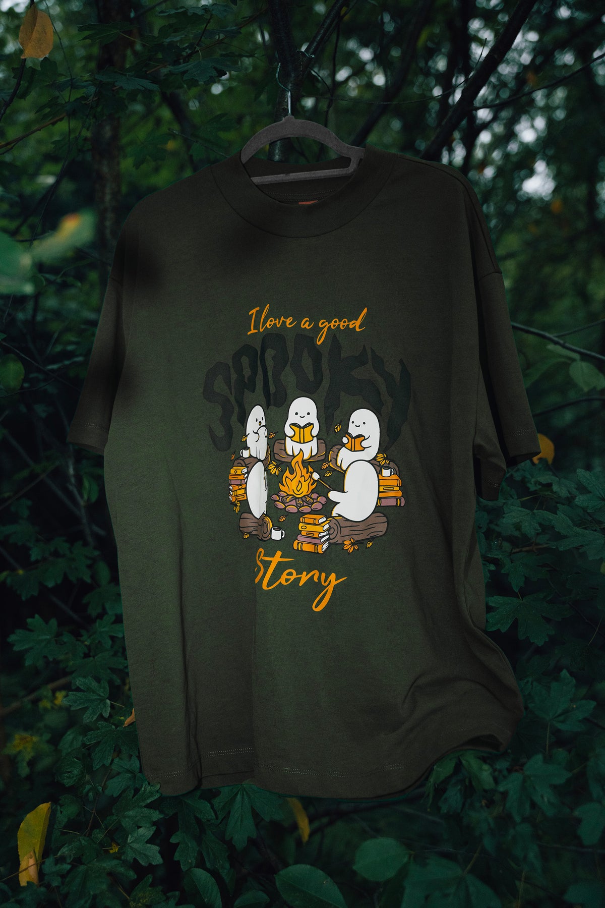 Green Ghostly Campfire Shirt