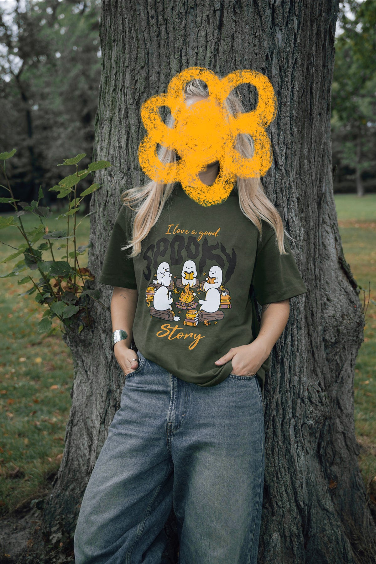 Green Ghostly Campfire Shirt