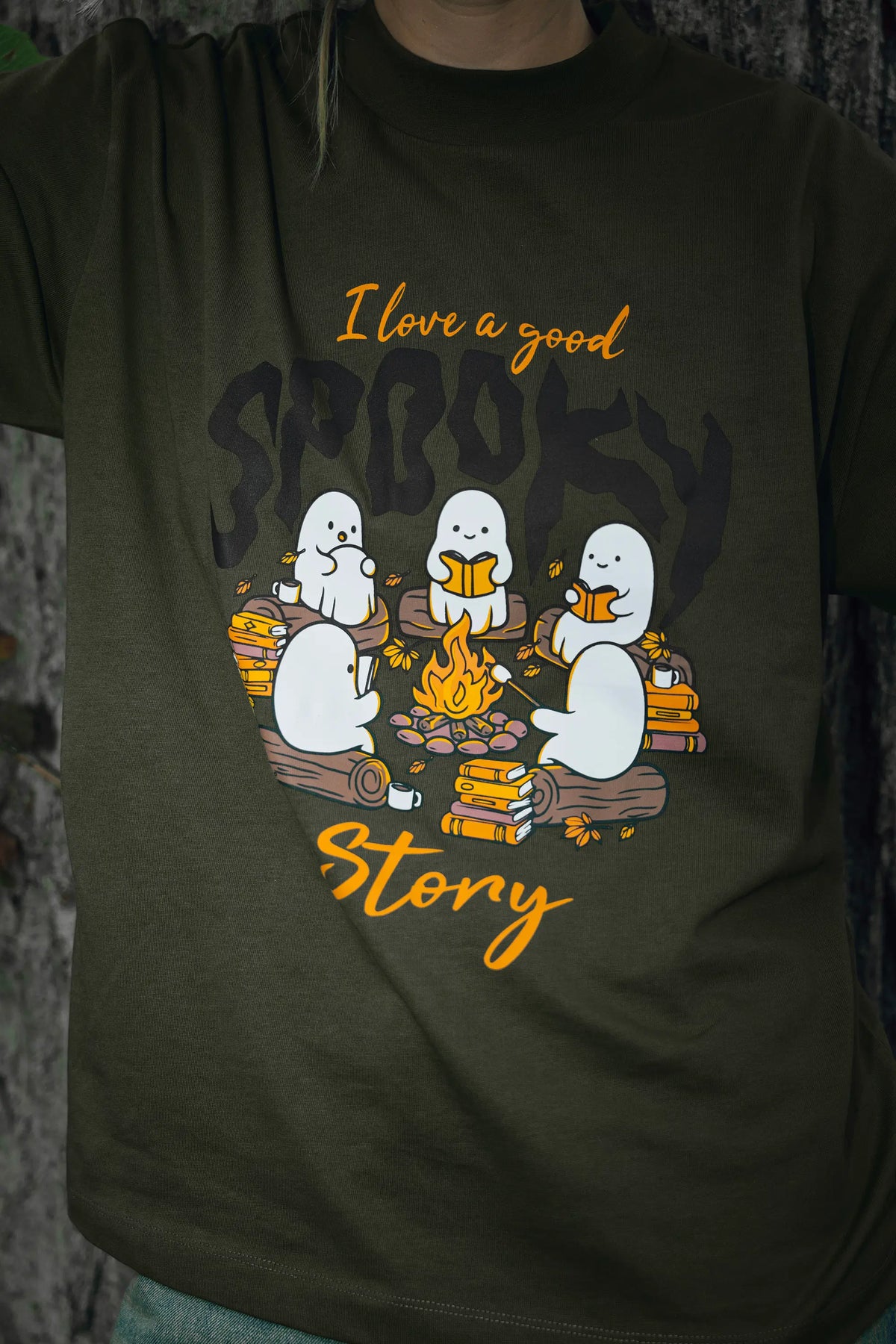 Green Ghostly Campfire Shirt