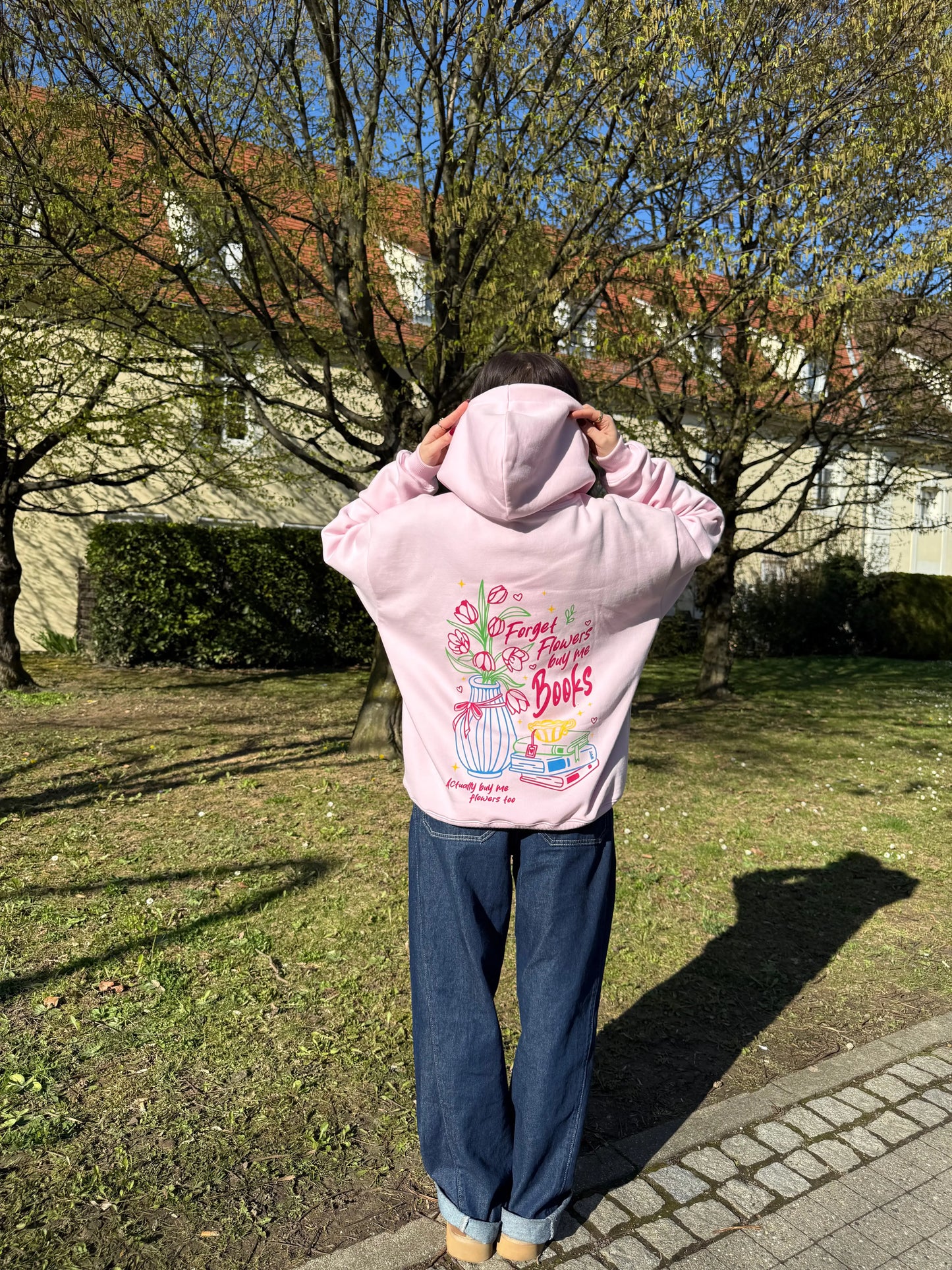 Hoodie - Buy me books pink