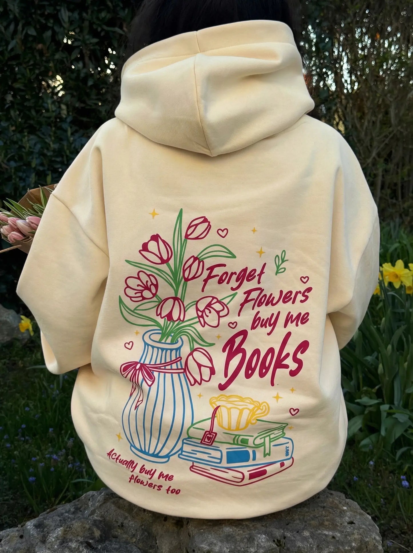 Hoodie - Buy me books yellow